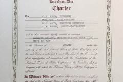 NUPE Local 167 Charter, 1944. Courtesy of CUPE Local 5167.