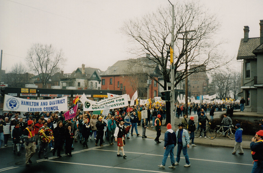 Days of Action in Hamilton, 1996. Courtesy of CUPE Local 5167.
