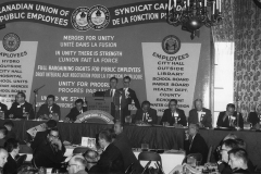 CUPE founding convention, with President Stan Little at the podium, 1963. Courtesy of CUPE National.