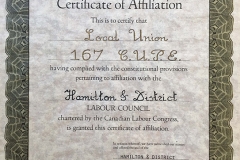 HDLC Local 167 affiliation, 1981. Courtesy of CUPE Local 5167.