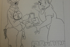 Every issue of The Outsider included a front-page cartoon created by Frank Rodgers, April 1952. Courtesy of the William Ready Division of Archives and Research Collections, McMaster University.