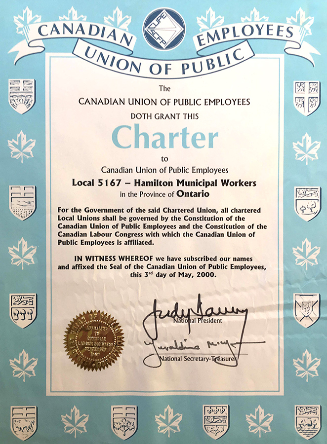 2000 - Local 5167 charter